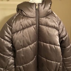 Light grey north face winter coat